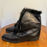 Stuart Weitzman Stuart Weitzman Black Faux Fur Lined Lace Up Leather Ankle Booties 7.5AA… Photo 1