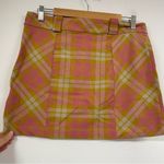 Urban Outfitters  Pink & Green Plaid Mini School Girl Skirt Womens L Preppy Fall Photo 1