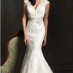 Allure Bridals Queen Anne Neckline Wedding Dress Photo 0