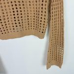 Wild Fable NWT  Crochet Long Sleeve V-Neck Sweater Light Taupe Shine Size Small S Photo 7