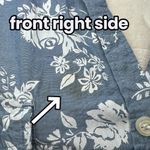 Faded Glory  Blue Floral Chambray Button Down Shirt Size Large Photo 8