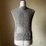 Y2K The Limited Handknit‎ Ribbon Yarn Crochet Top Gray Sage Boho Festival Medium Green Photo 4