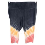 Lane Bryant LIVI Plus Size 22 24 Leggings Cropped Black Pink Dip Dye Pull On 520 Photo 7