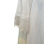 Cato women's size medium white off the shoulder stretchy tie front lace top Photo 6