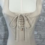 Sadie & Sage Cream Lace Up Bodycon Mini Dress Photo 1