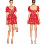 Self Portrait Fuschia Flower Lace Mini Dress Size US 8 Photo 6