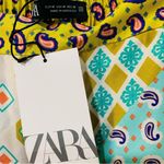 ZARA New High Rise Patchwork Print Cropped Straight Legs Pants Size M 3218/229 Photo 10