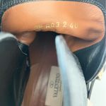 Valentino Garavani Black grained leather rockstud block heel ankle boots EU 40 Photo 2