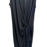 St. John Black Sleeveless Draped Knot Front Sheath Dress Size 6 Classic LBD Photo 5