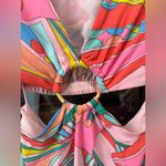 Anthropologie Groovy cutout mini dress long sleeve balloon o-ring bamboo go go satin go out Photo 9