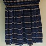 Max Studio - blue white stripe dress gathered waist Photo 2