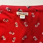 Billabong Dancing Till Dawn Red Floral Midi Wrap Skirt Size Medium Photo 6