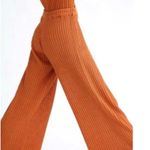 Baserange 100% linen etel long sleeve rib top with neck tie in umber NEW Photo 8