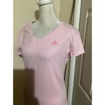 Adidas Climalite Pink V Neck Short Sleeve Athletic T Shirt Women Sz M Photo 1
