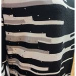 Ming Wang  Black White Gray Geometric Print Knit Midi Dress Size L Photo 2