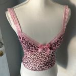 Romwe Pink Animal Print Lace Camisole Photo 4