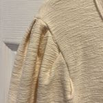 Polagram  Long Sleeve Puff Sleeves Sweater Cream Contrast‎ Cuffs Womens Medium Photo 4