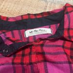 Free People  Women's Pink Red Plaid Wool Blend Pacific Dawn Shirt Sz L Flannel Photo 6