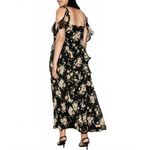 Old Navy The Occasion Off-Shoulder Ruffle Chiffon Maxi Dress  Black Floral Size 8 Photo 8