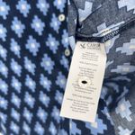 Carve Designs  Organic Cotton Button Up Shirt Blue Boho Roll Tab Sleeves Size M Photo 9