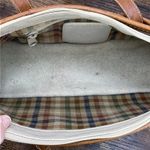 Brighton VTG Handbag Cream Pebbled Leather Brown Croc Trim Dbl Shoulder Straps Photo 7