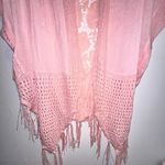 Forgotten Grace  Crochet Cardigan Size XL Kimono Vest Duster Topper Dusty Peach Photo 2