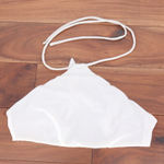 ASOS DESIGN White Halter Neck Triangle Bikini Top Tie Back Size US 2 Photo 0