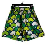 Autumn Adeigbo Shorts Women 2 Green Scalloped Fan Print High Waist Debbie Shorts Photo 1