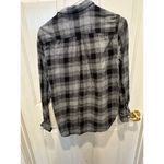 Wilfred Free  Women's Black & Gray Plaid Button Down Flannel Shirt Size Small Photo 1