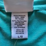 Jaclyn Smith  Smocked Center Stripe Short Sleeve T-Shirt Teal Green Size Large Photo 4