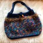 Handmade Unique Purse Handbag Multicolored Beaded Closure Wool Blend Photo 1
