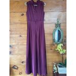 Lulus NWT  Classic Elegance Wine Satin Maxi Dress Wedding Bridesmaid Luxury Sz M Photo 3