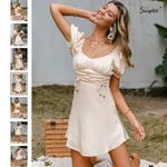 Simplee Apparel Simplee Sweetheart Neck Tie Front Ruched Dress Photo 5