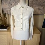 frame denim  Shrunken Crochet Cardigan in Off White Size XS Photo 3