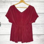 Isabel Maternity  Maroon Pleated V-Neck Blouse Top Size XS Photo 9