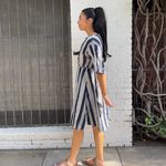 Old Navy Bohemian beachy Navy and white striped midi dress with 3/4 sleeves sz small Photo 1