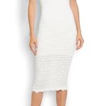 All Saints Lace Body-con Short Sleeve Square Neck Midi Dress In Off White XS NWT Photo 0