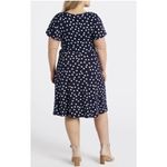 Fortune + Ivy  Dress Roanne Faux Wrap Polka Dot Plus Sz 2X Spring Romantic Blue‌ Photo 1