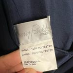 Navy Blue Pleated Chiffon V Photo 10