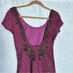 Free People  Bringing Sexy Back Low Scoop Backless Beaded Shirt Sleeve Mini Dress Photo 6