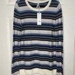 Southern Tide Blue and Gold Glitter Stripped Sweater NWT Size S Photo 0