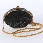 Judith Leiber Black Swarovski Crystal Embellished Cloud Shaped Evening Bag Photo 0