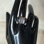 MICHAEL DAWKINS Sterling Silver Starry Night Oxidized Caviar Accent Ring Sz 8.75 Photo 1