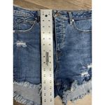 We The Free  Curvy Jean Shorts Womens Sz 29 Blue Denim Ultra High Rise Frayed Photo 8