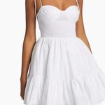 Staud Landry Smocked Bustier Minidress Size Medium White Photo 0