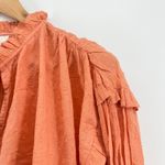 Cleobella NEW NWT  Phoenix Oversized Cotton Top XS Coral Orange Swiss Dot‎ Ruffle Photo 3