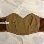 Forever 21 brown faux suede corset bustier strapless crop top size medium Photo 4