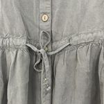 Paper Crane Large Green Short Sleeve Collared Button Down Shirt Dress w/Pockets Photo 5