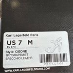 Karl Lagerfeld  PARIS Cieone Blue Metallic High 4in Heel Holiday Party NWT Size 7 Photo 9