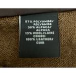 Lafayette 148 Wool Alpaca Leather Panel Sweater Quiet Luxury Brown Chic Luxe M Size M Photo 3